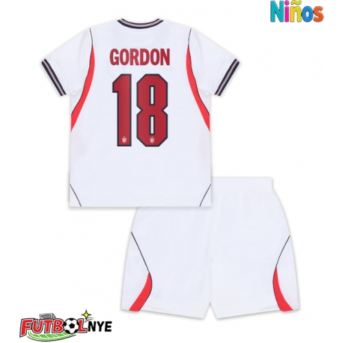 Camiseta Inglaterra Anthony Gordon #18 Primera Equipación para niños Mundial 2026 manga corta (+ pantalones cortos)